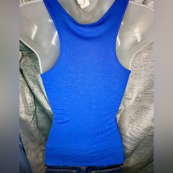 Candie’s Majestic Blue Scoop Neck Ruffle Tiered Tank Top Summer Shirt ~ X-Small - Picture 7 of 8